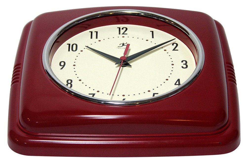 Infinity Instruments 9 Square Retro 9W x 9H in. Wall Clock
