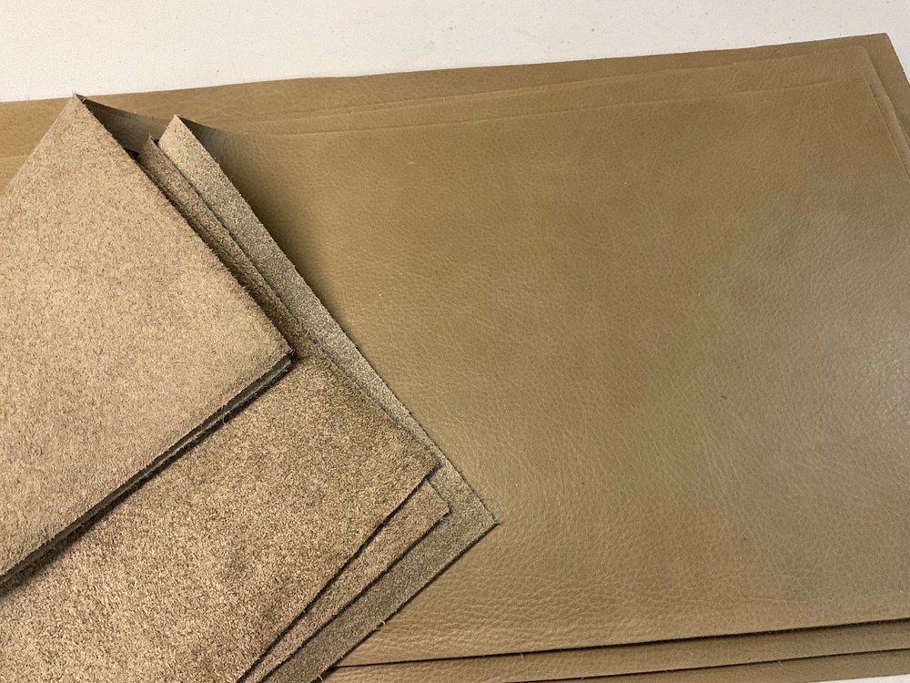 4 Olive leathers panels 10.25”x 24”