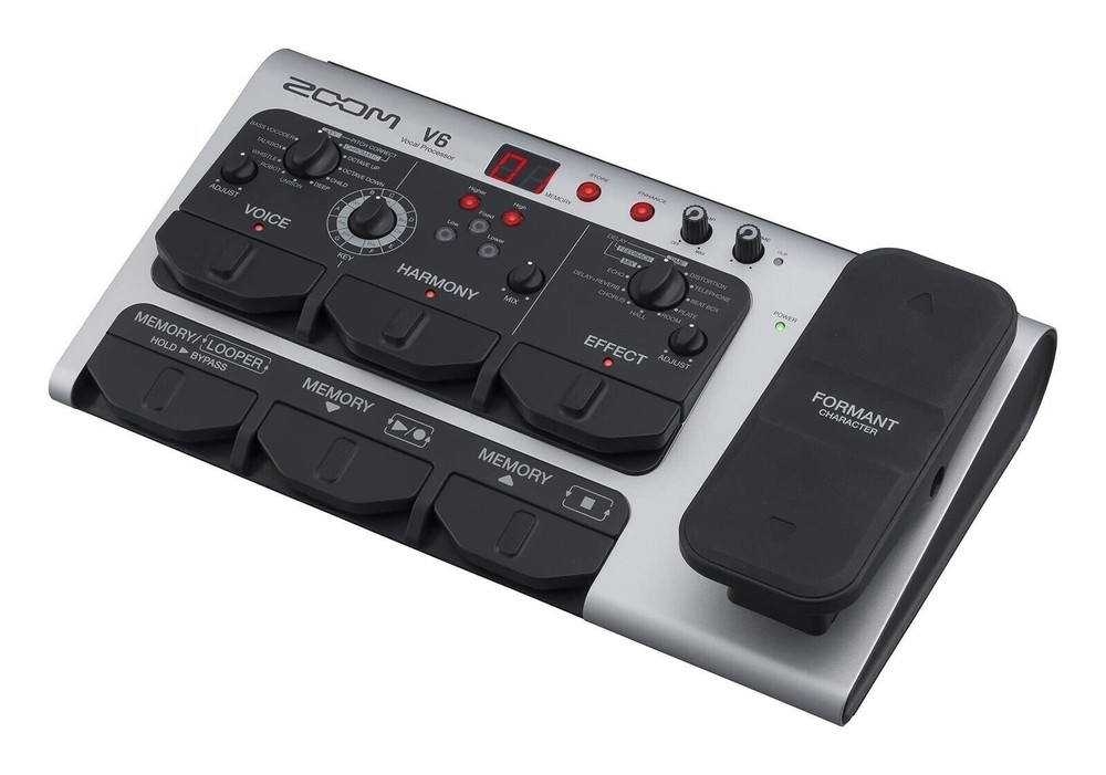 Zoom V6-SP Vocal Processor, Vocal Effects Pedal, Formant Pedal, Harmony, Loop...
