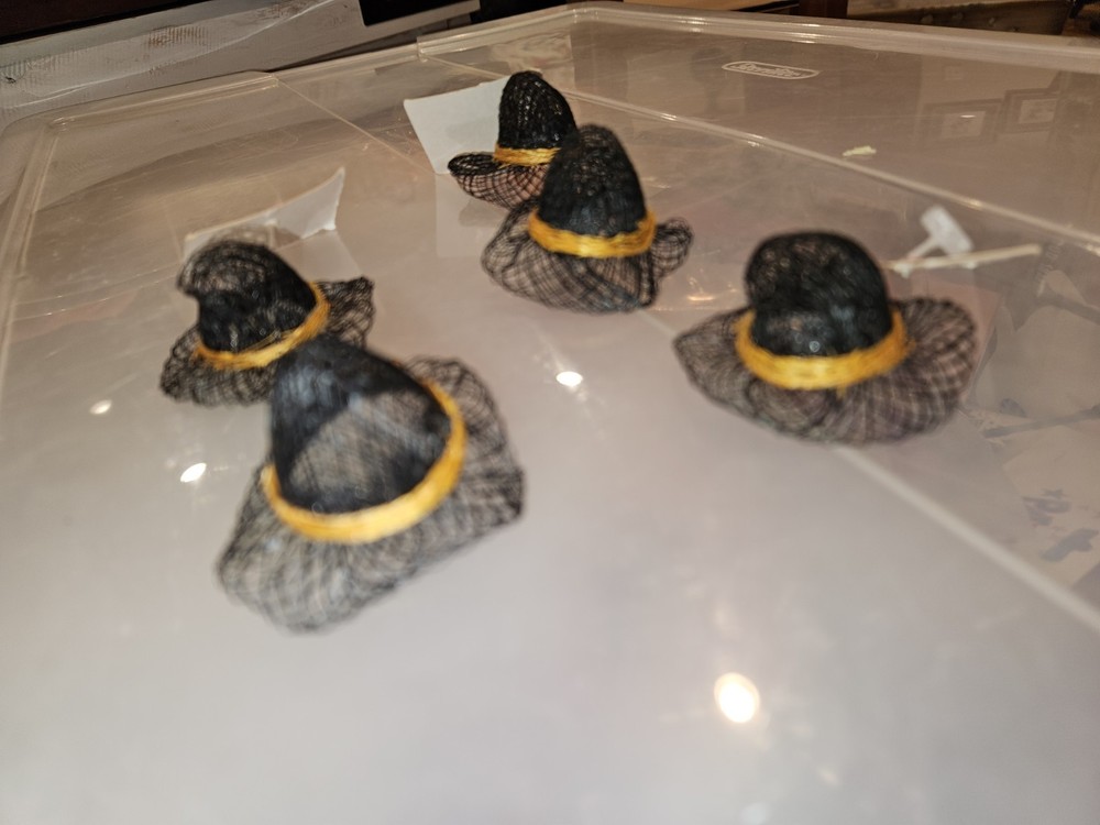 5 New 2" Sinamay Black Witch Hat Halloween