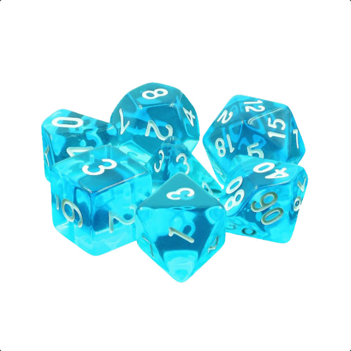lot of 7 dice - blue gems new