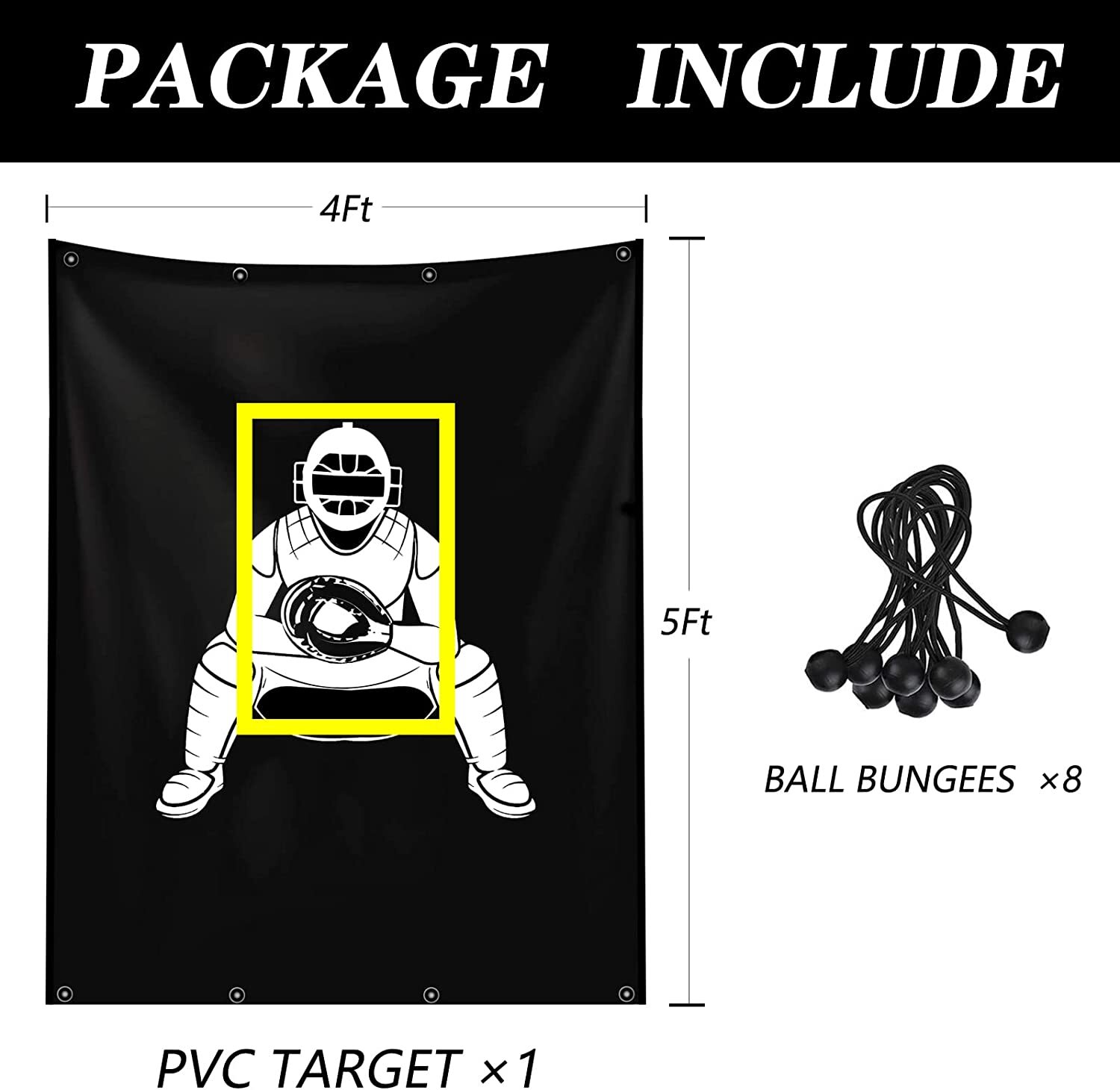 4ftx 6ft Backstop Net for Foot Baseball Softball Pitcher Training Aid Practice