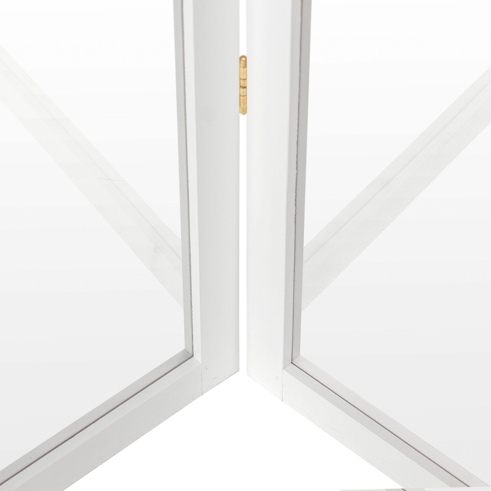 6 ft. Tall Clear Plastic Partition White 6 Panel