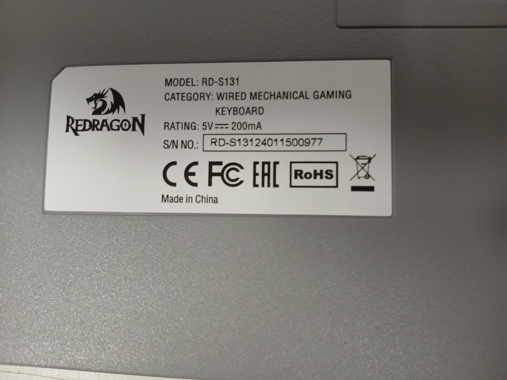 Redragon S131 Dynamic Gaming Duo Mechanical Keyboard *Missing Mouse*