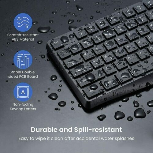 Wireless Keyboard for PC, Laptop; Black (PC230A)