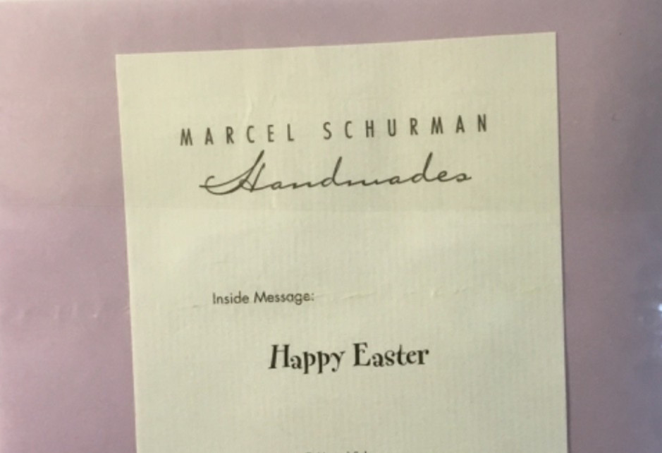 Marcel Schurman- Easter- Holographic Foil Bunny On Vellum Overlay- Pom Pom