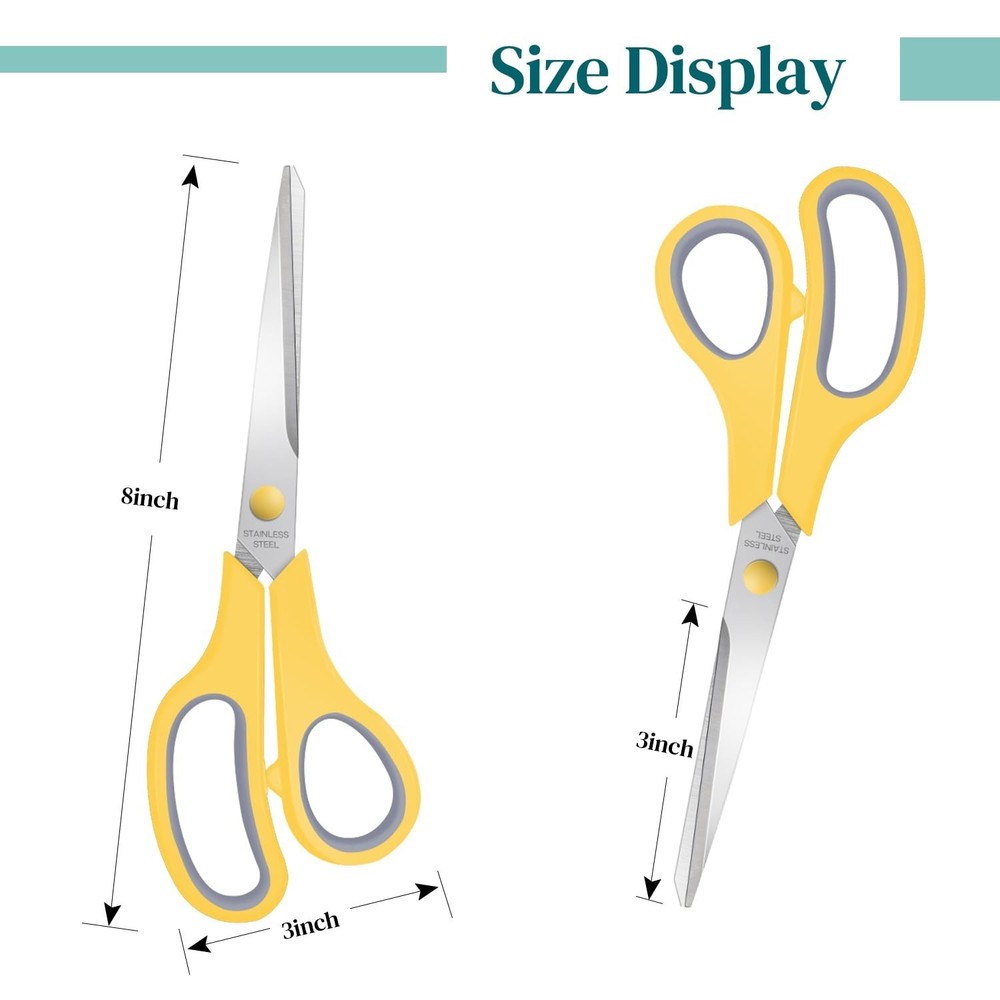 36 Packs 8" Sewing Craft Students Scissors Bulk,Multipurpose Heavy Duty Sharp...