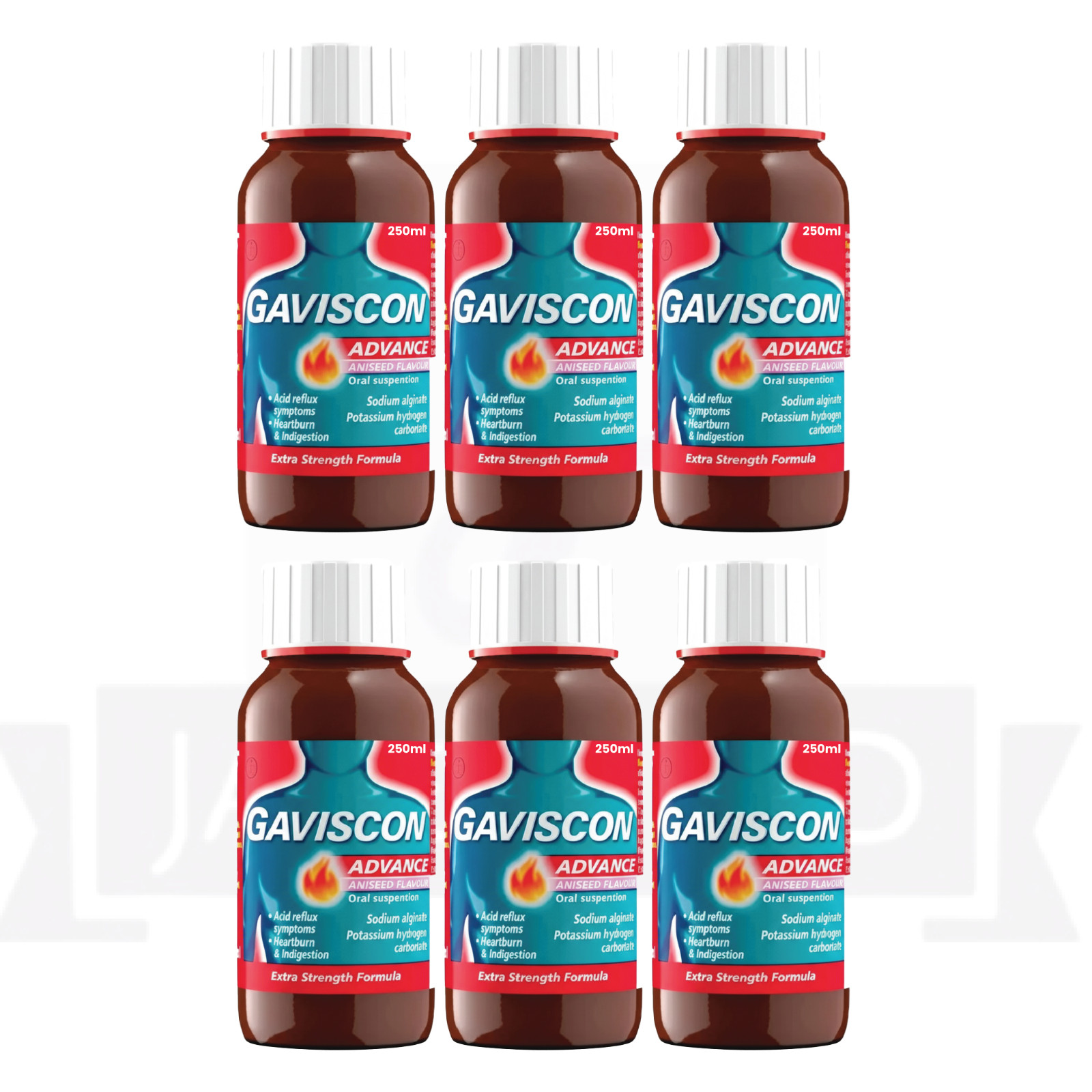 6 PACK OF- GavI$con Advance Aniseed (250ML) - FREE DELIVERY - EXP - (02/2027)