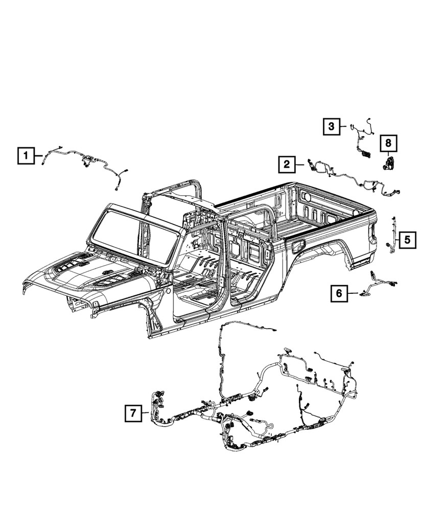 Genuine Mopar Tailgate Wiring 68397618AB
