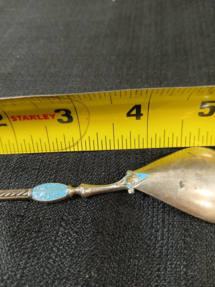 David Andersen Norway Sterling Silver Plus Enamel Spoon 930s