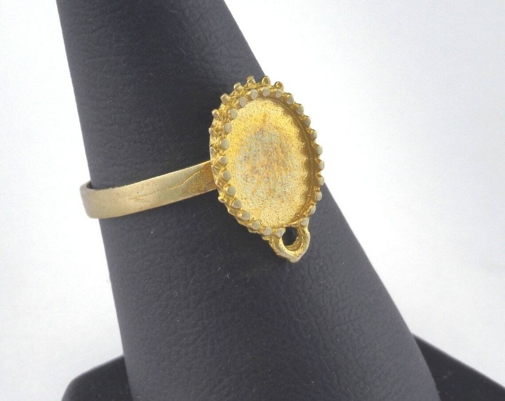 Adjustable Ring Bezel - Loop Raw brass (17mm 7US inner size - Adjustable ) 2678