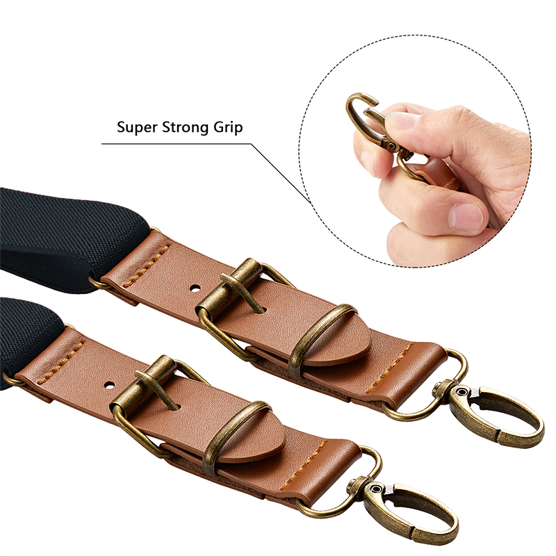 Men's Y Back Suspenders Adjustable Elastic Y-Shaped Hooks Pants Brace Solid NEW