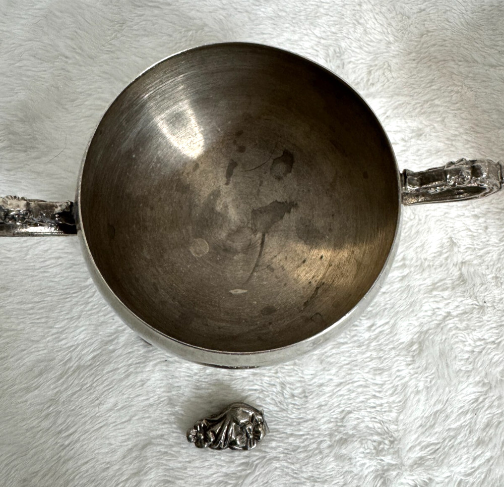 Vintage Silverplated Cream and Sugar Set Victorian Rose Design