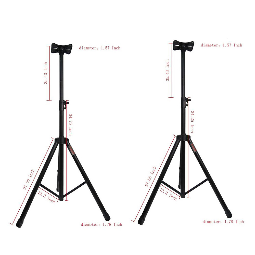 Pair DJs Speaker Stands Universal Height Tripod Mount Holder Adjustable Stands
