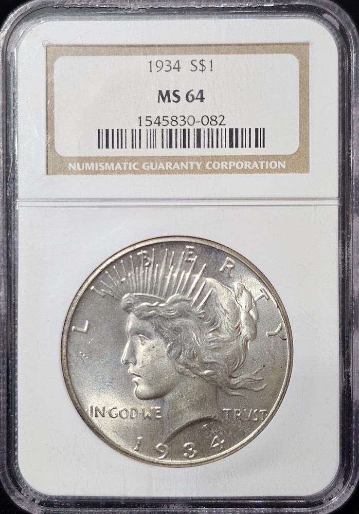 1934 Peace Dollar MS-64 NGC VIDEO