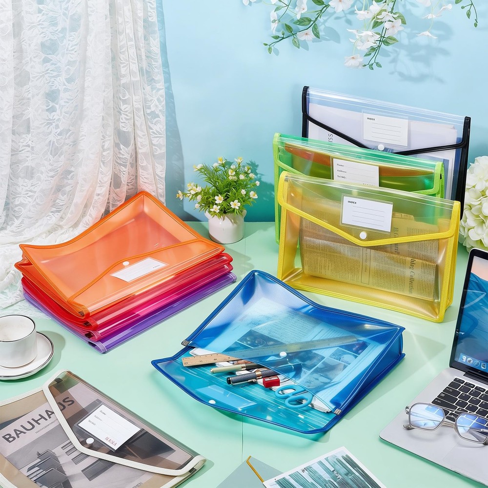 Plastic Expandable File Organizer Folder(No Divider), 18Pcs Waterproof Transp...