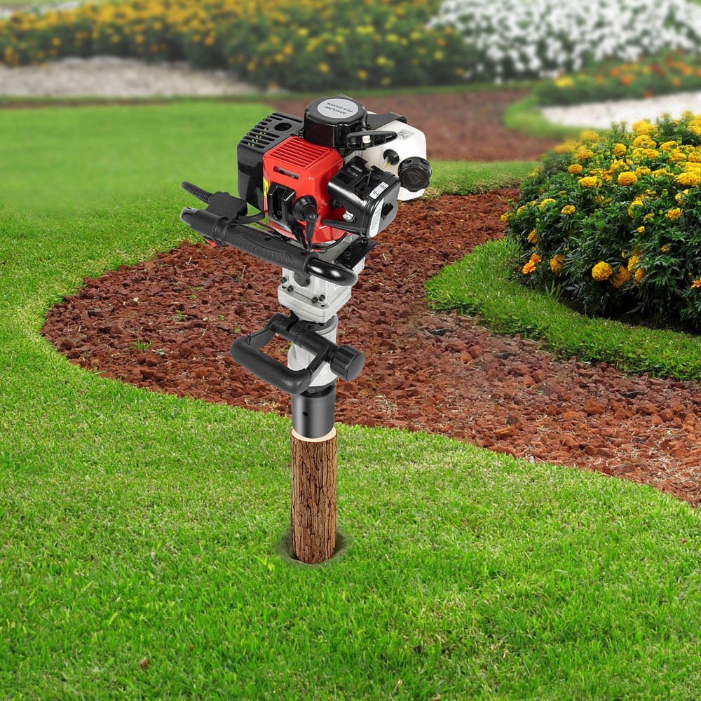 Gas-Powered Fence T Post Driver 2 Stroke Engine Push Pile Jack Hammer Kit