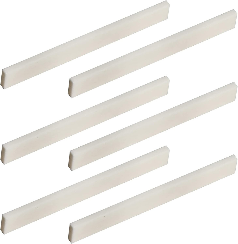 6Pcs Guitar Bone Saddle, Blank Guitar Bridge Saddle, Pure Bone Saddle for Electr