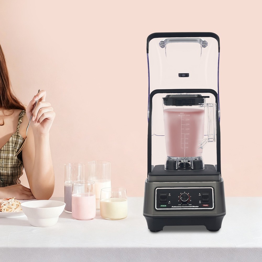 Multifunctional Blending Machine w/Thick Shield Commercial Blender Speed Control