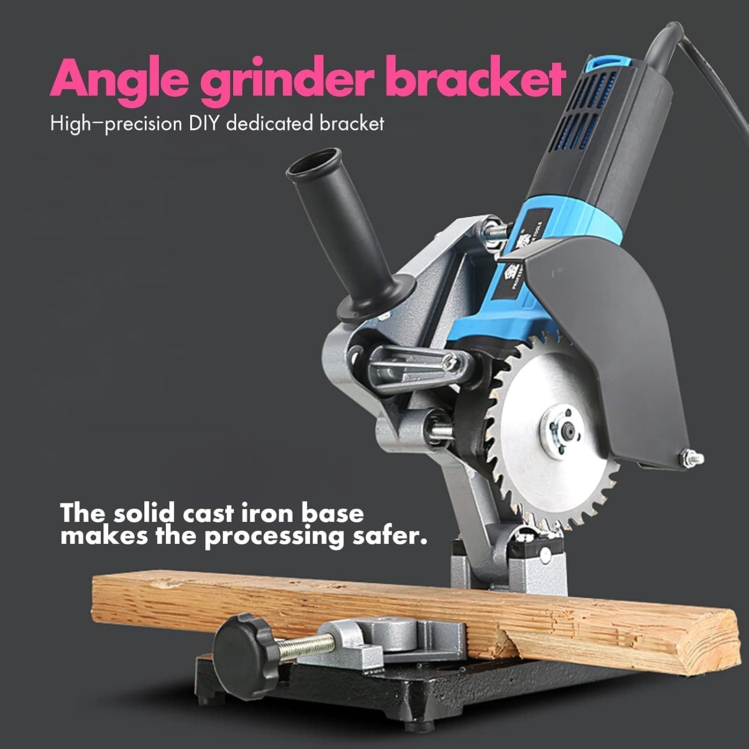 Heavy Duty Angle Grinder Stand with 45° Adjustable Cutting Holder & Safety Guard