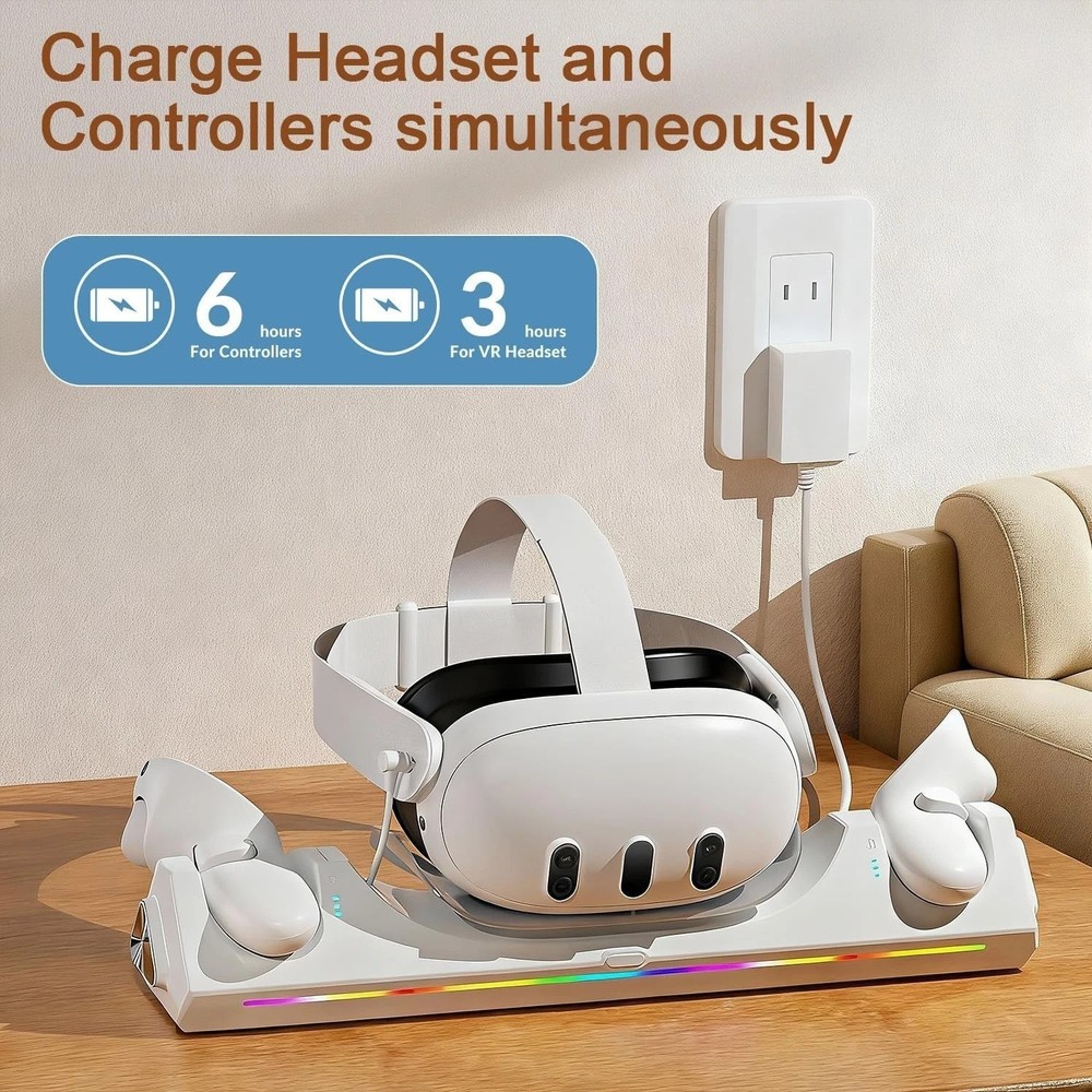 Magnetic Charging Dock for Oculus Quest 3S - Simultaneous Headset & Controllers