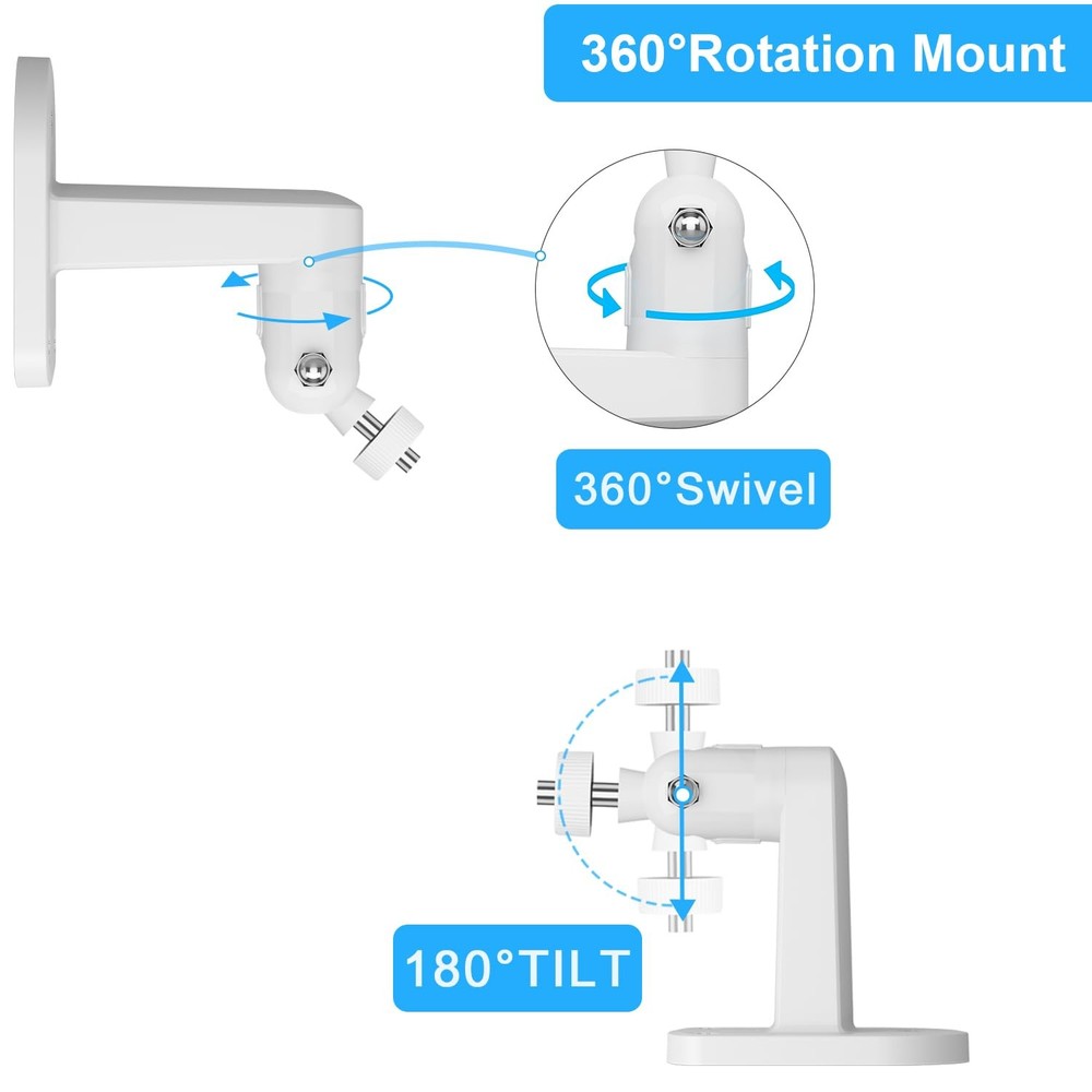 2Pack Adjustable Wall Mount Compatible with eufyCam 2C/2C Pro, 2/2 WHITE