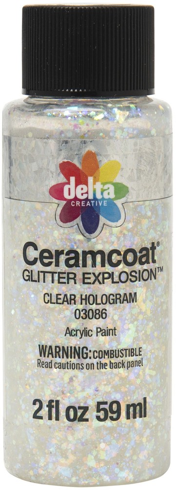 Ceramcoat Glitter Explosion 2oz-Clear Hologram