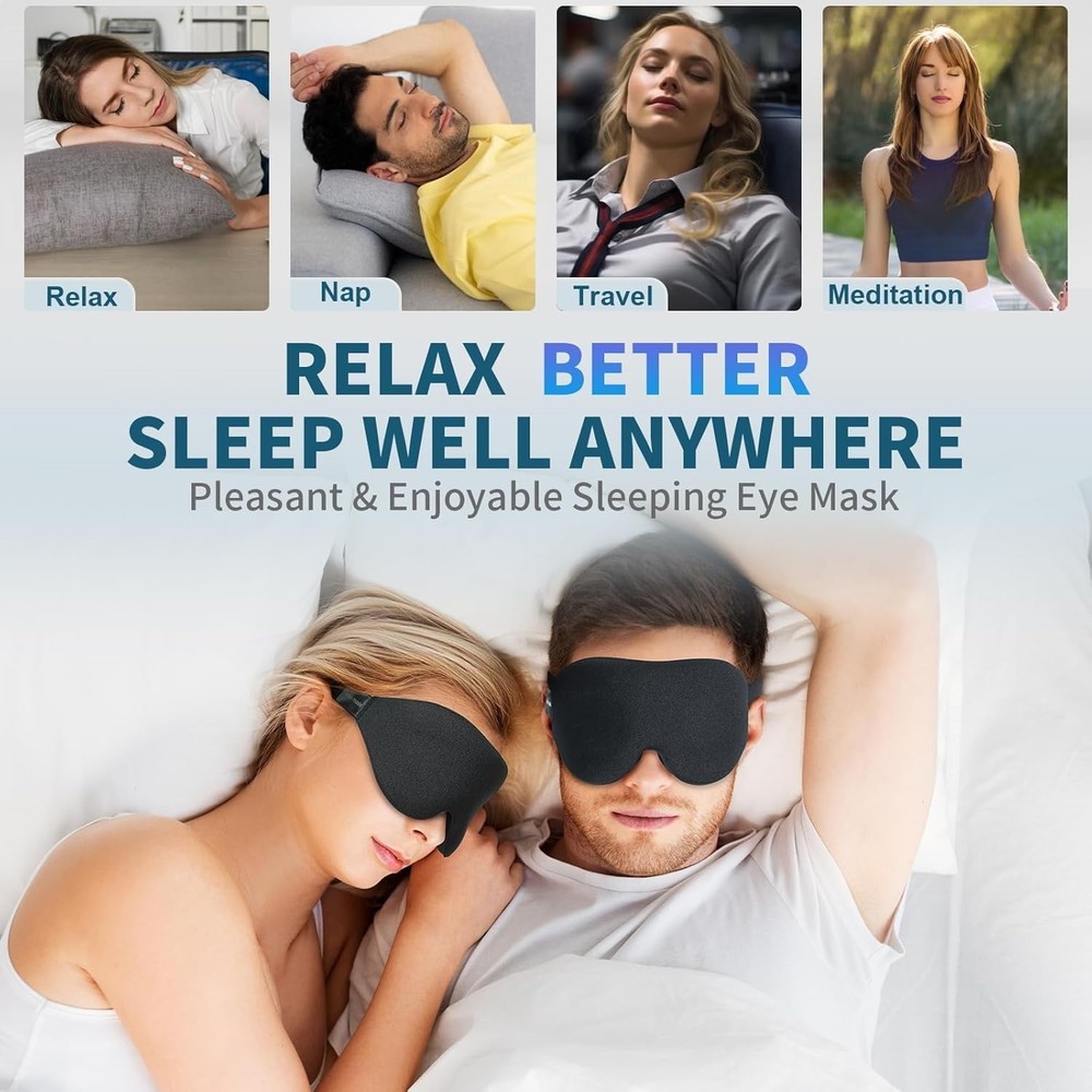 Sleep Mask for Side Sleeper, Light Blocking Sleeping Eye Mask for Women Men, ...