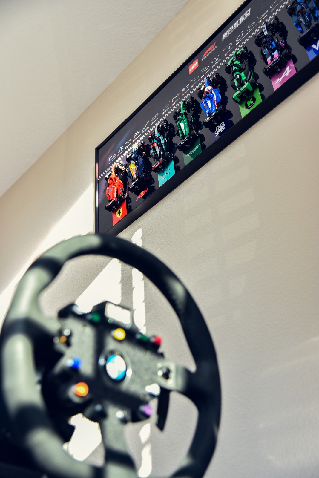 43" Aluminum Display wall mount for Entire LEGO Speed Champions F1 Collection