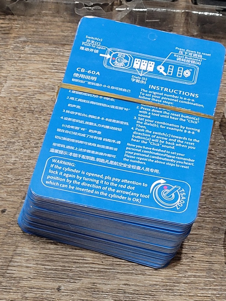 100pcs Luggage TSA Customs Lock Safely Code Lock 3 Digit Combination Lock TSA007