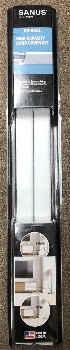 Sanus On-Wall Cable Concealer High Capacity Cord Cover Kit for Mounted TVs