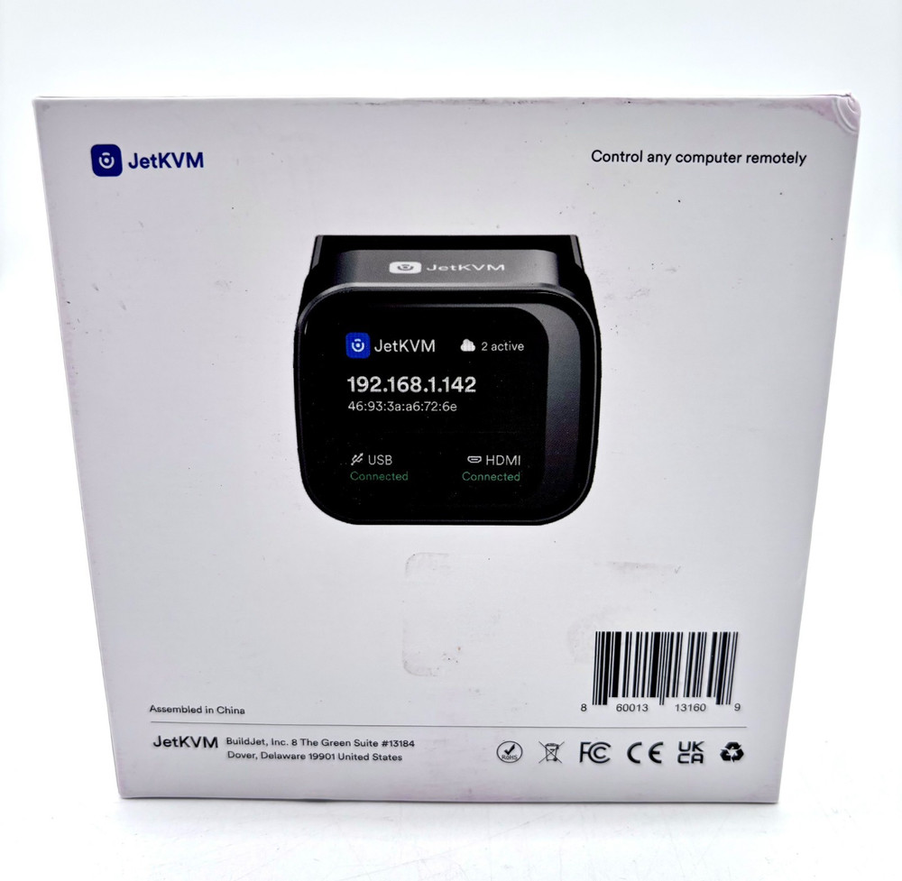 JETKVM Next Generation Open Source IP KVM With Digital Display - Black