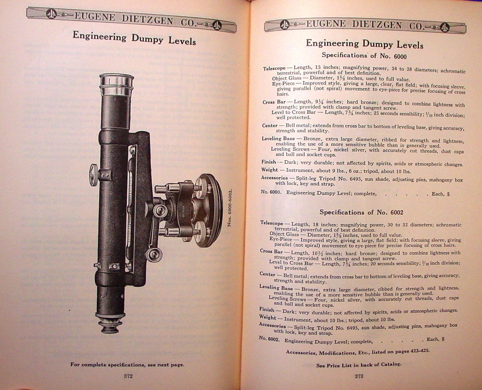 1926 Dietzgen Surveying & Drafting Insts. Catalog