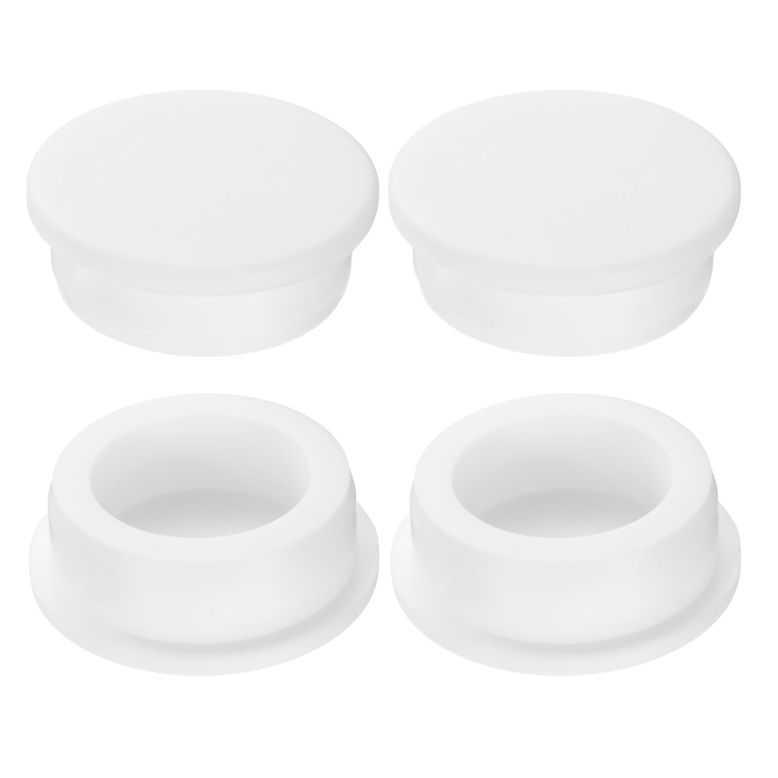 4Pcs Silicone Hole Plug Round Rubber Stoppers, 38mm/1.5 White