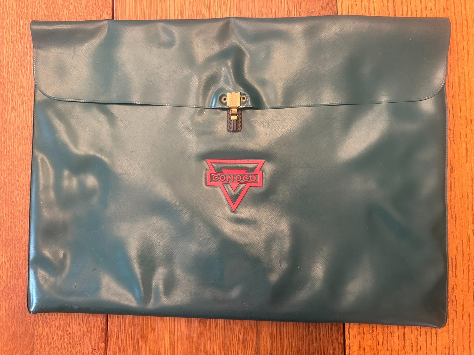 vintage ad Conoco gasoline oil vinyl satchel portfolio case OLDER advertising