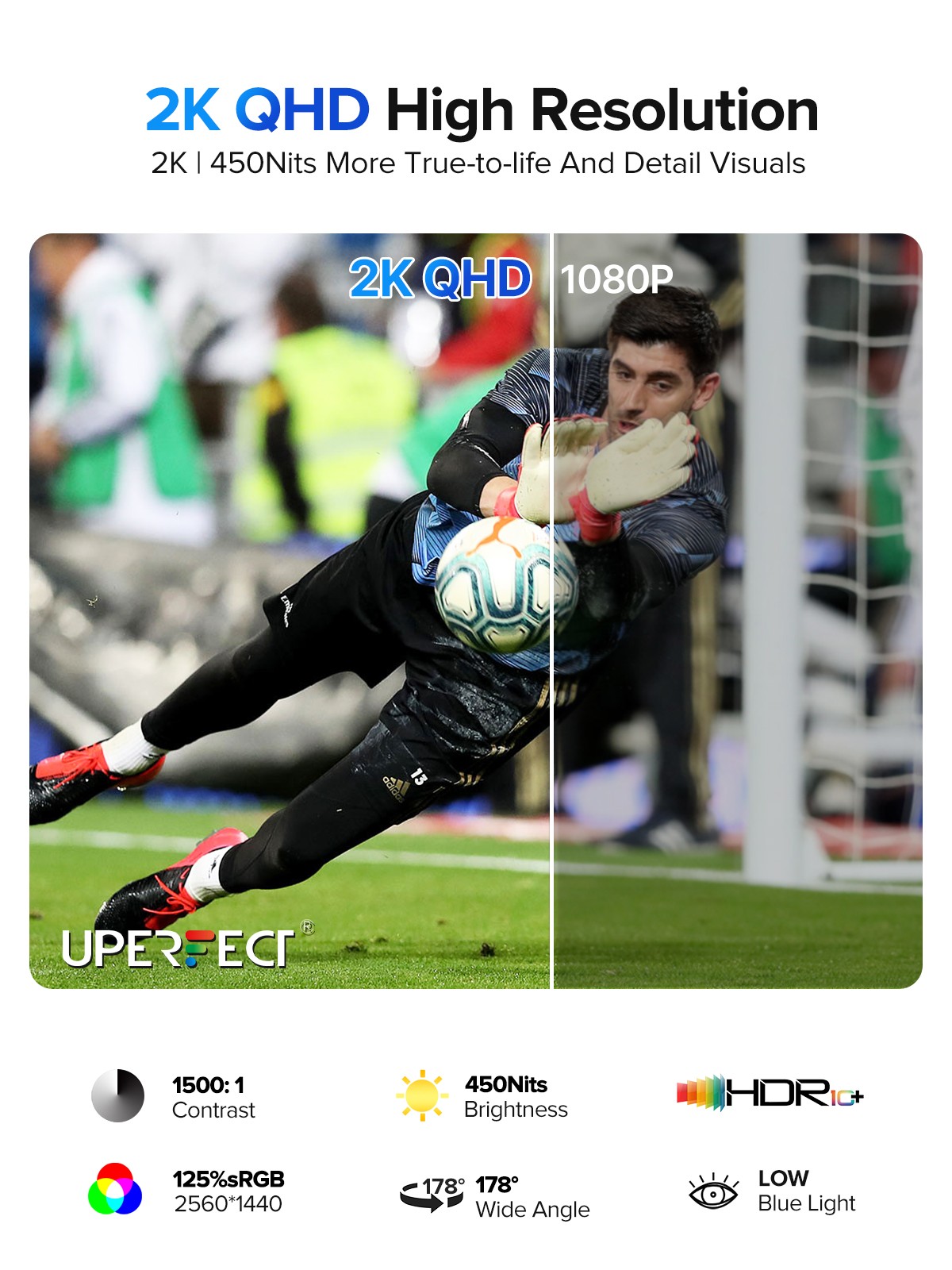 UPERFECT 24.5" 165Hz 2560x1440 Gaming Monitor 2K Touchscreen Portable Monitor