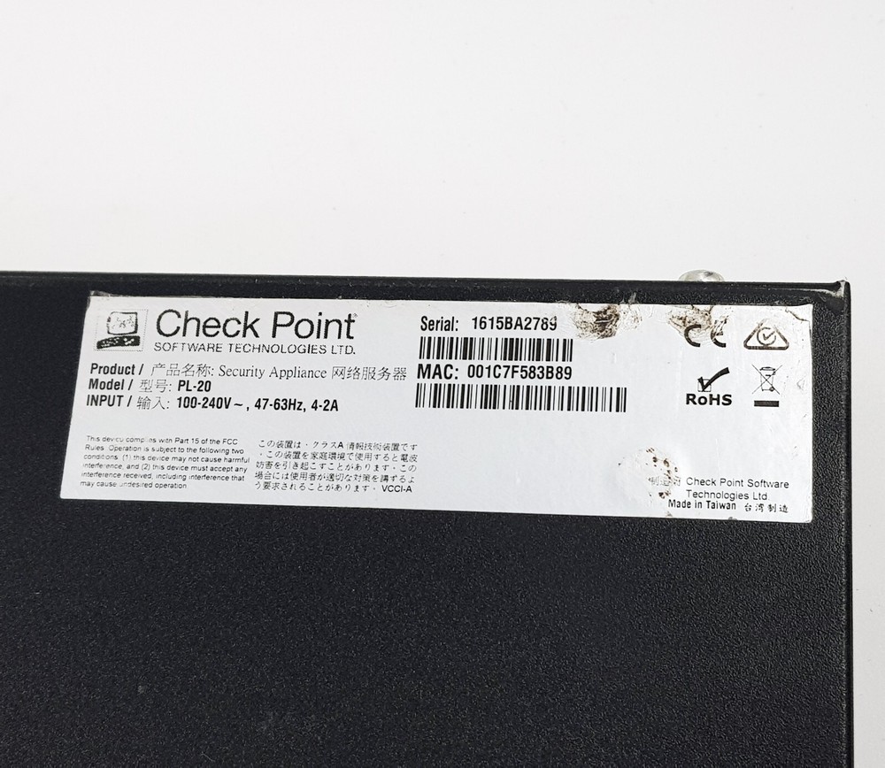 Check Point PL-20 Security Gateway Appliance Firewall ***NO HDD***