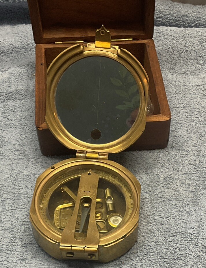Brass Maritime Compass With Case