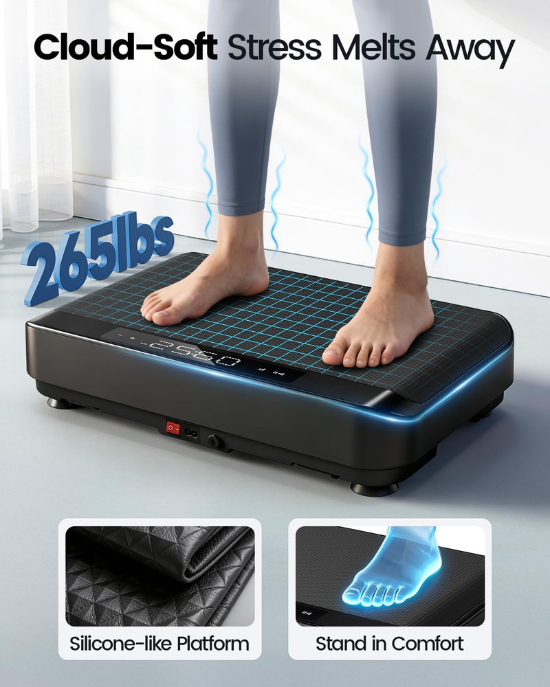 Vibration Plate Exercise Machine, Full Body Vibrating Platform for Lymphatic Dra