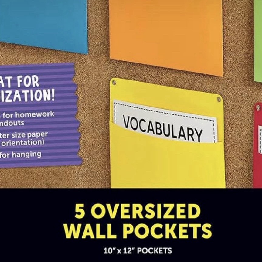 Astrobrights Oversized Wall Pockets (5 Per Pack) Multicolor Wall Pocket