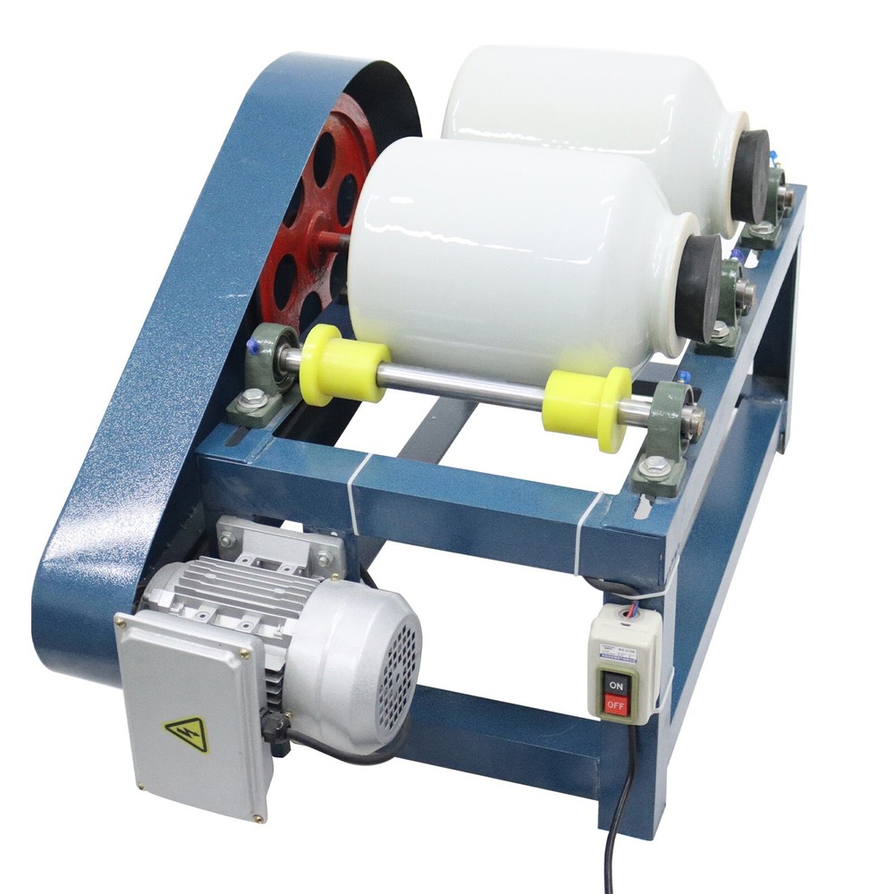 220V Horizontal Drum Double Cans Ceramic Ball Mill Grinding Machine Laboratory