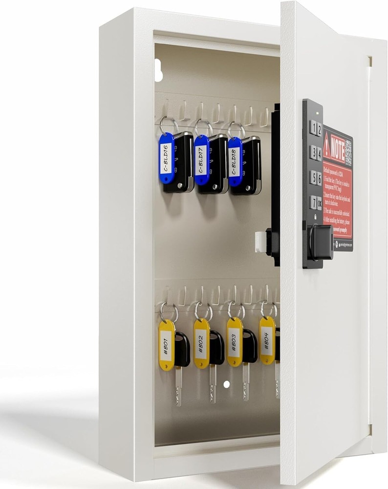 40 Keys Electronic Key Lock Box for Keys with Code, Private/Public/Password Mode