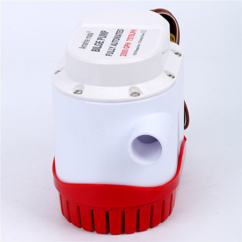 12V 2000GPH Boat Bilge Water Pump Built-In Float Switch Automatic Submersible