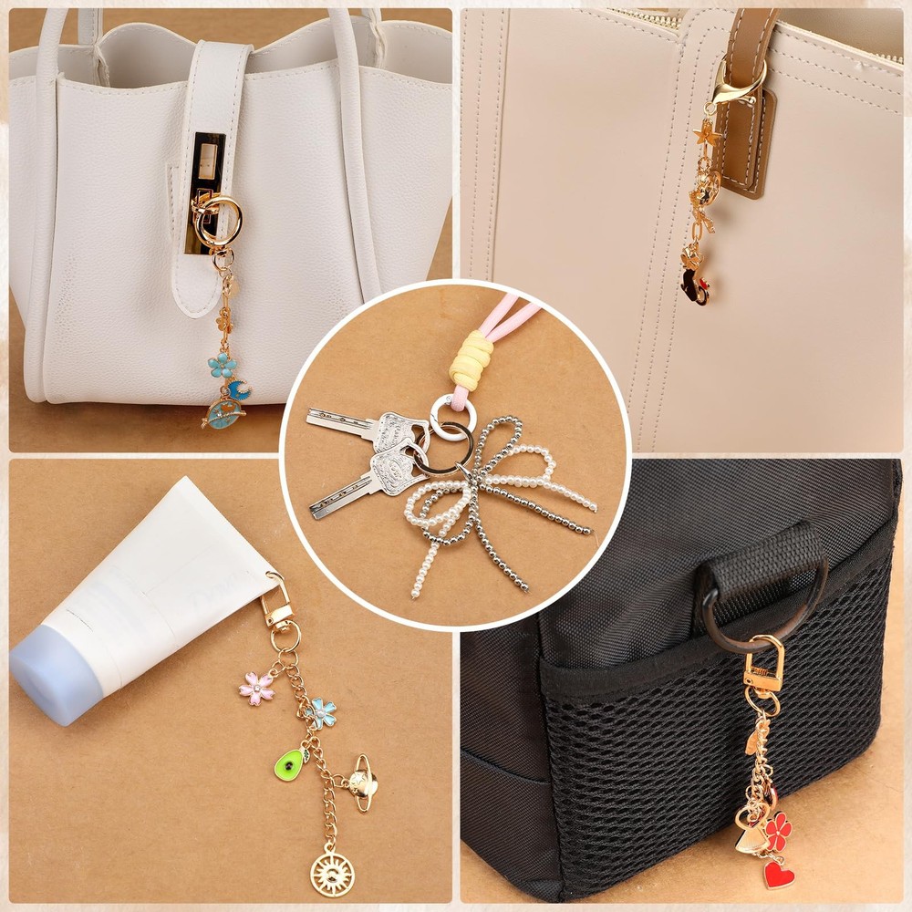 413PCS Charms Lip Gloss Keychain Making Kit DIY Keychains Including Key Chain...