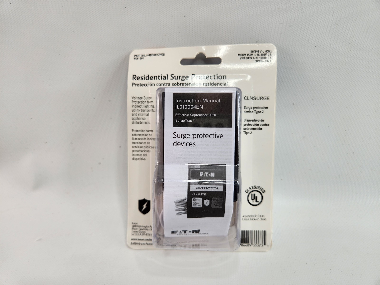 Eaton CLNSURGECS 20-kA Indoor Surge protective device CLNSURGE Type 2