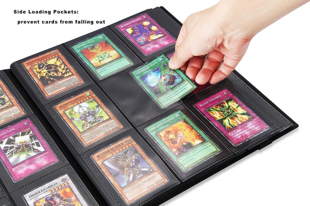 Large Black Card Storage Binder - Side Loading for Easy Access & Protection