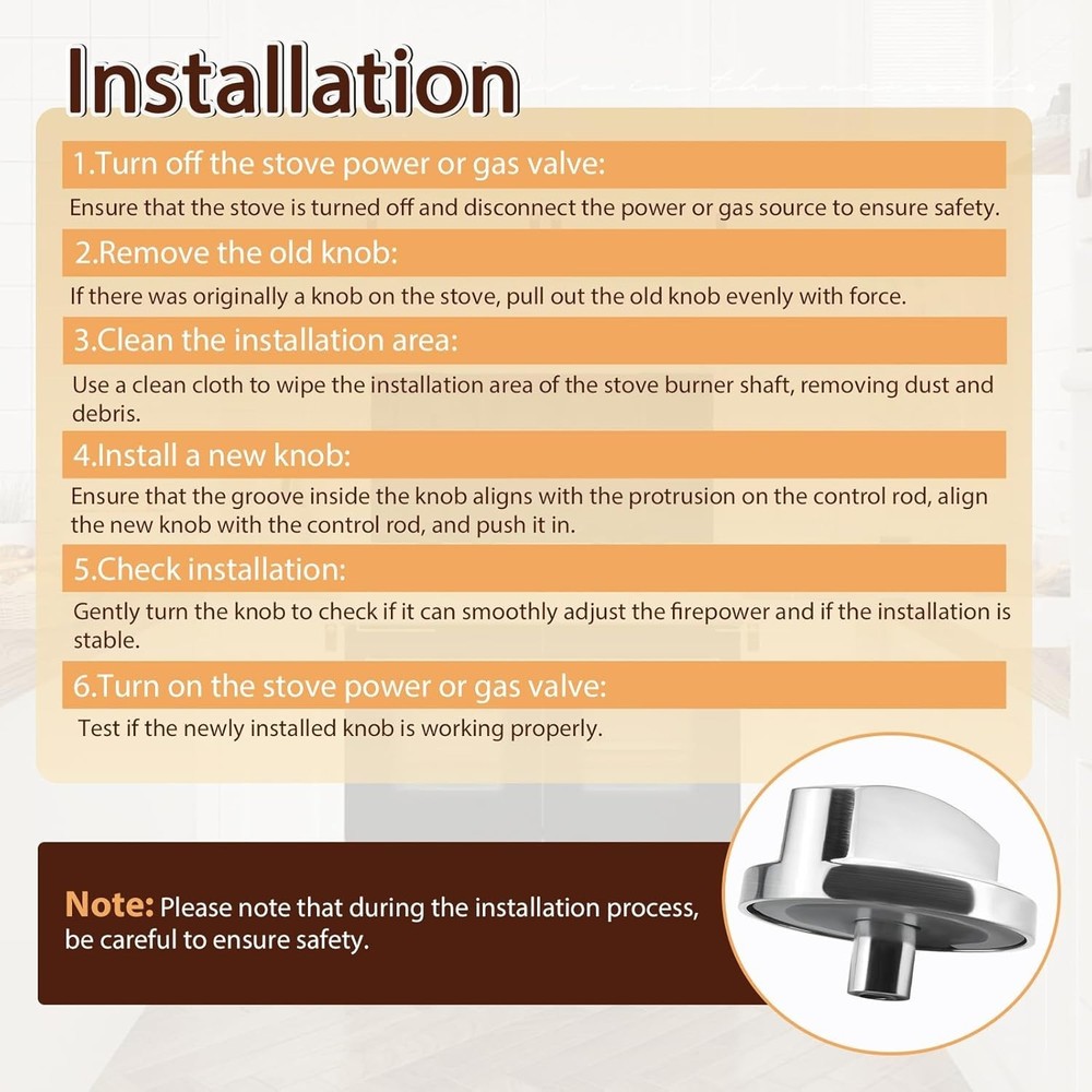 Wolf Stove Knobs Replacement - Stainless Steel Cooktop Control Knobs (5 Pcs)