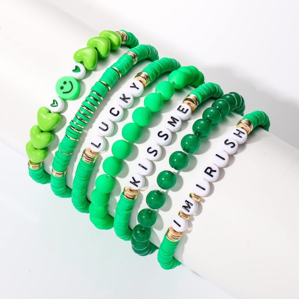 5 Pack Beaded Bracelet Stackable Christmas Thanksgiving St. Patrick’s Day
