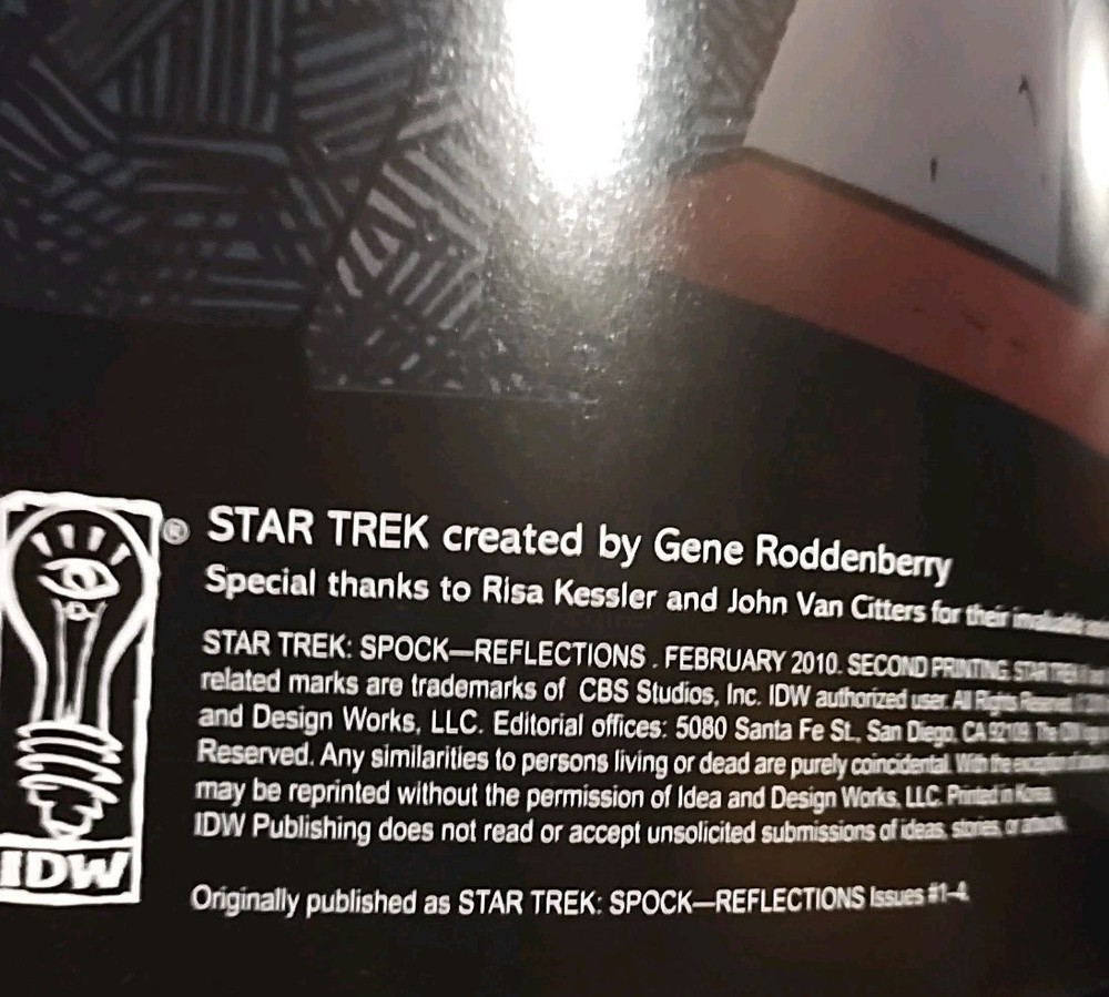 Star Trek:Spock Reflections Comic Book -New