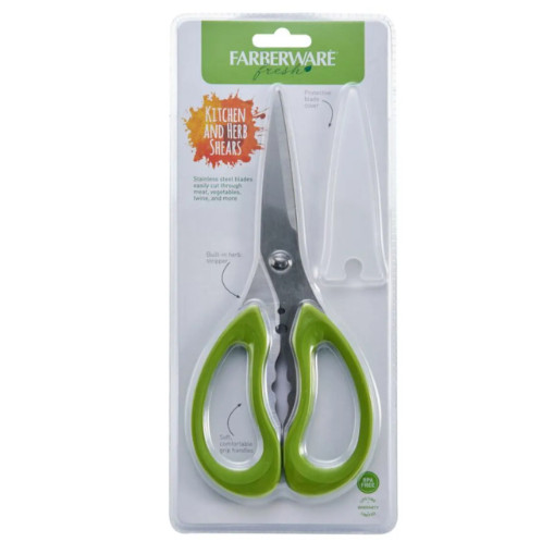 (2-PACK) FARBERWARE 5197170 KITCHEN AND HERB SHEARS w/PROTECTIVE BLADE COVER *D5